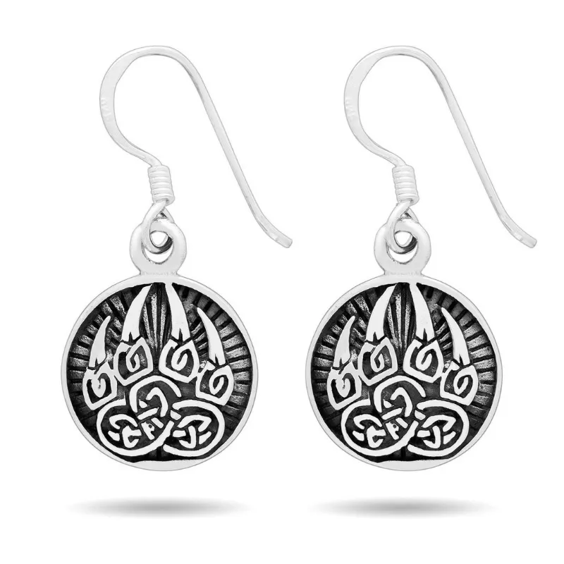Women's jewelry set bear paw pendant, earrings and ring