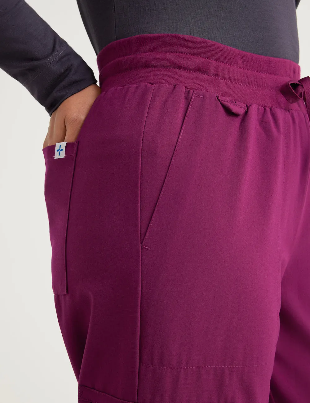 Womens Jogger Scrub Pants - Burgundy
