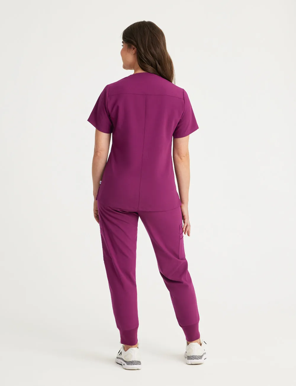 Womens Jogger Scrub Pants - Burgundy