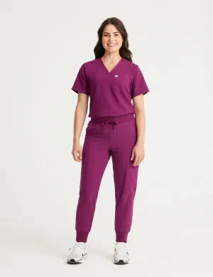 Womens Jogger Scrub Pants - Burgundy