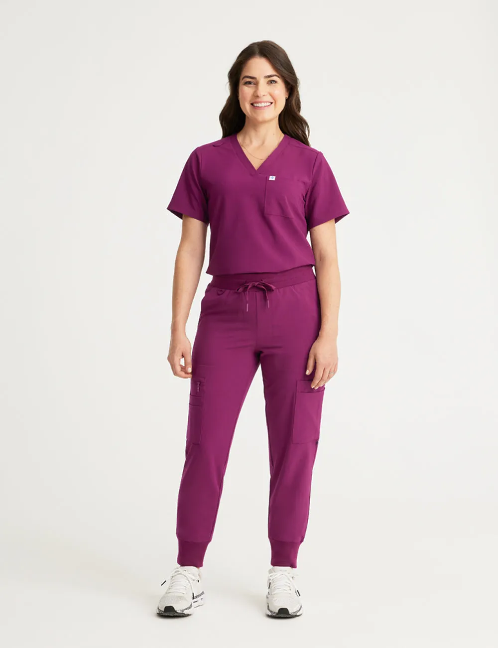 Womens Jogger Scrub Pants - Burgundy