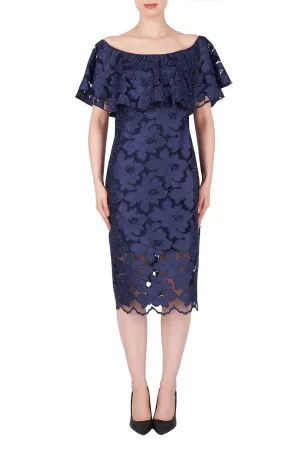 Women's Joseph Ribkoff | Ruffle Sleeveless Dress | Navy