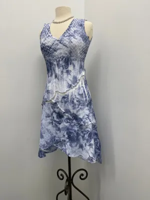 Women's Komarov | Lace Peony Tiered Slimming Midi Dress | Light Blue