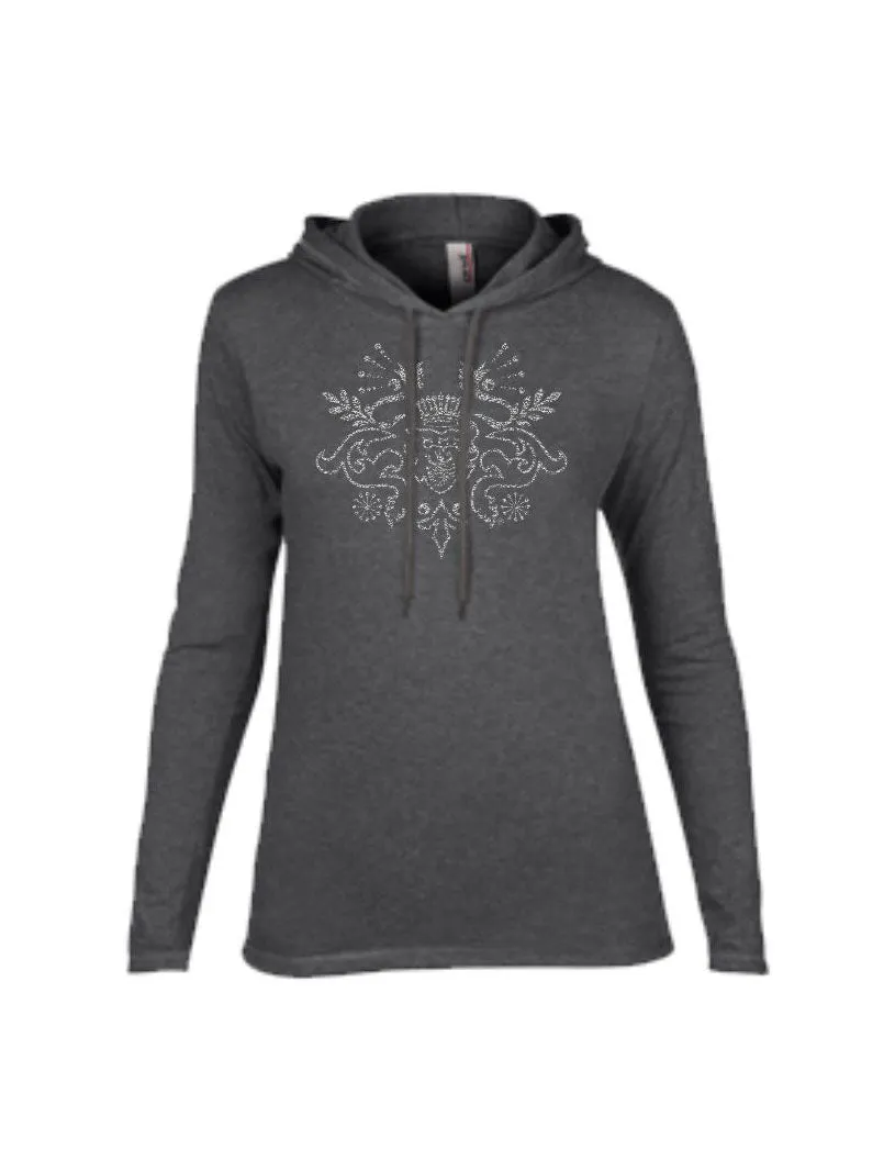 Women's Long Sleeve Hooded Crest T