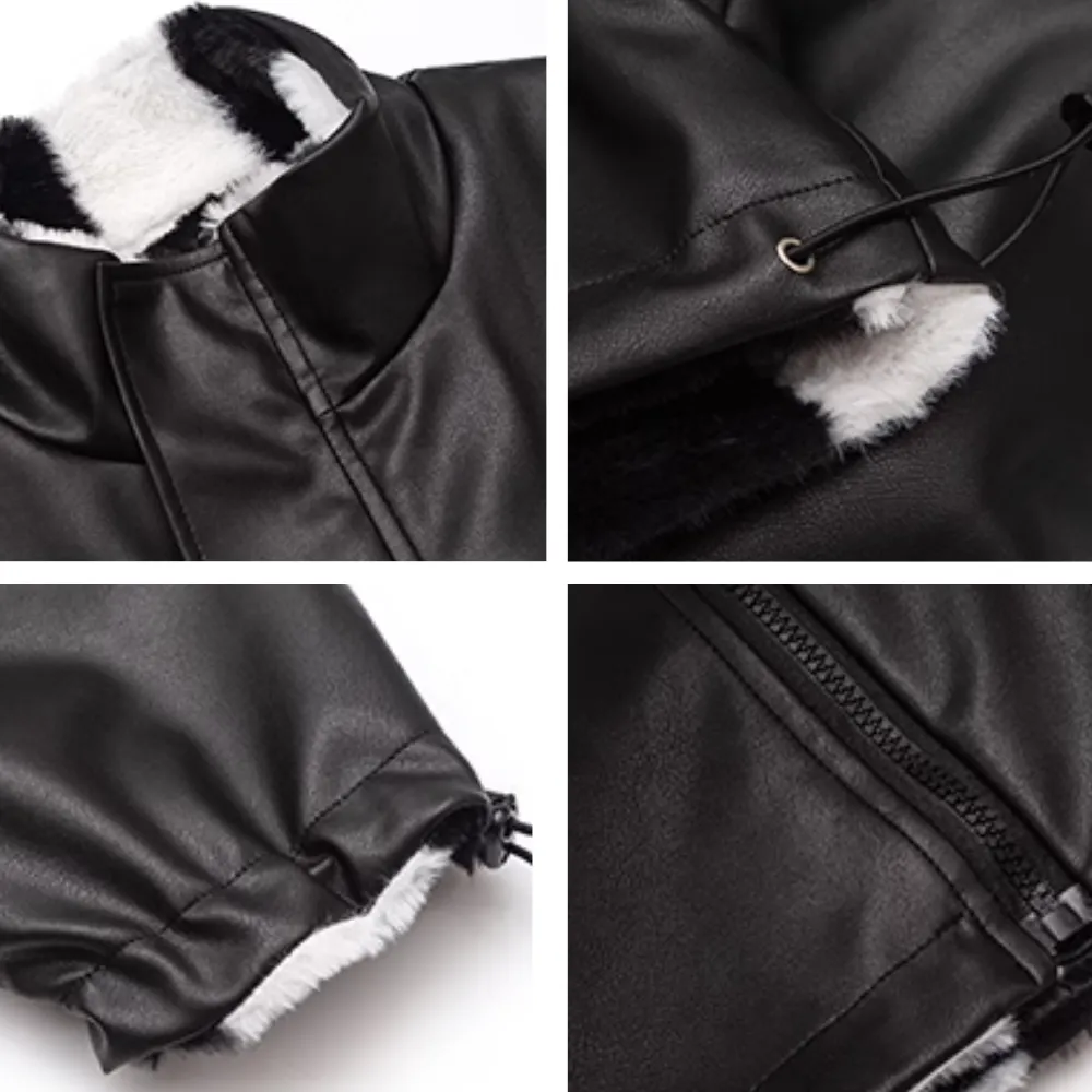 Women's Loose Checkerboard PU Coat