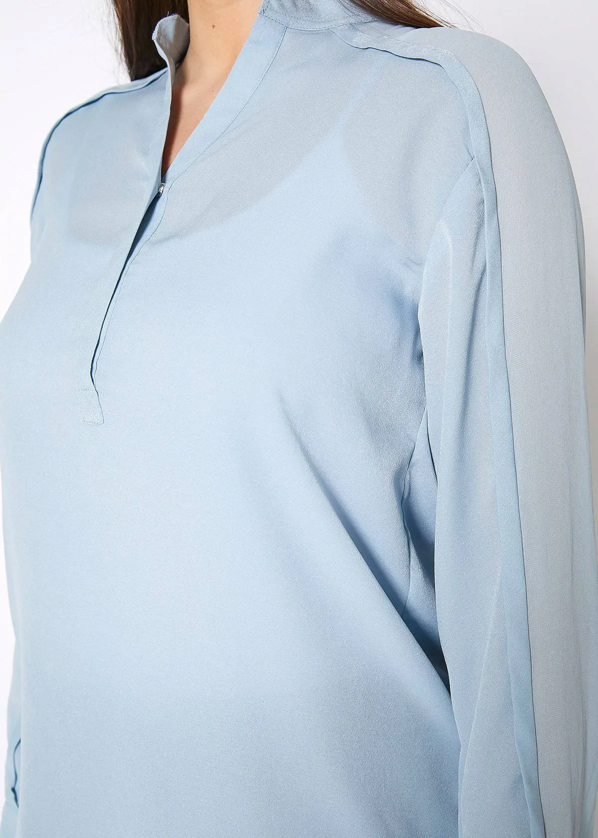 Women's Mandarin Collar Shirt Blouse