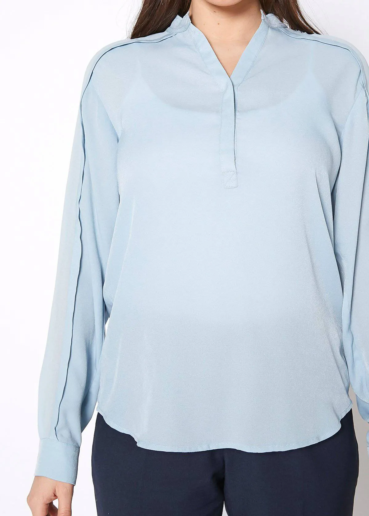 Women's Mandarin Collar Shirt Blouse