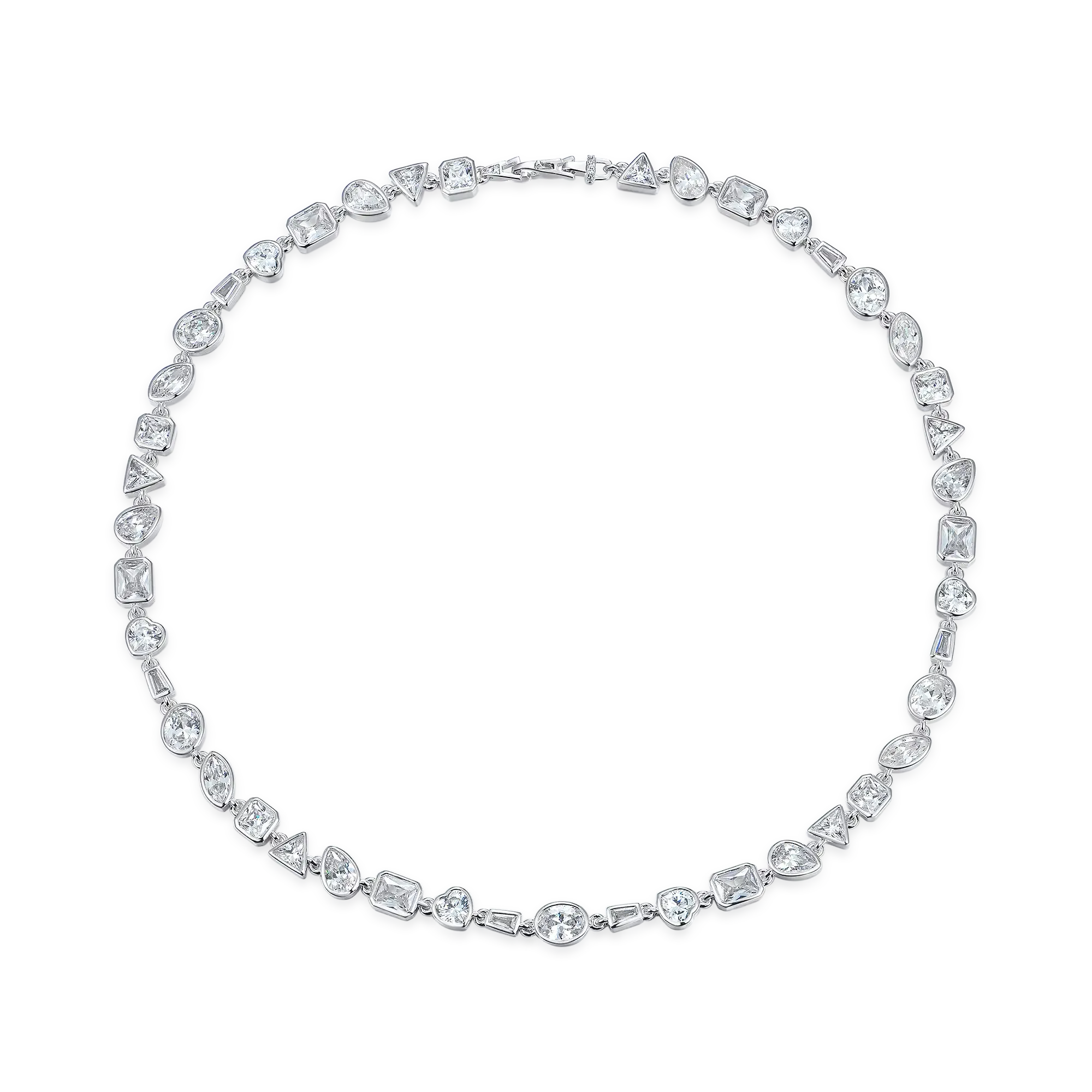 Women's Mixed Shape Gemstone Bezel Chain - 6mm