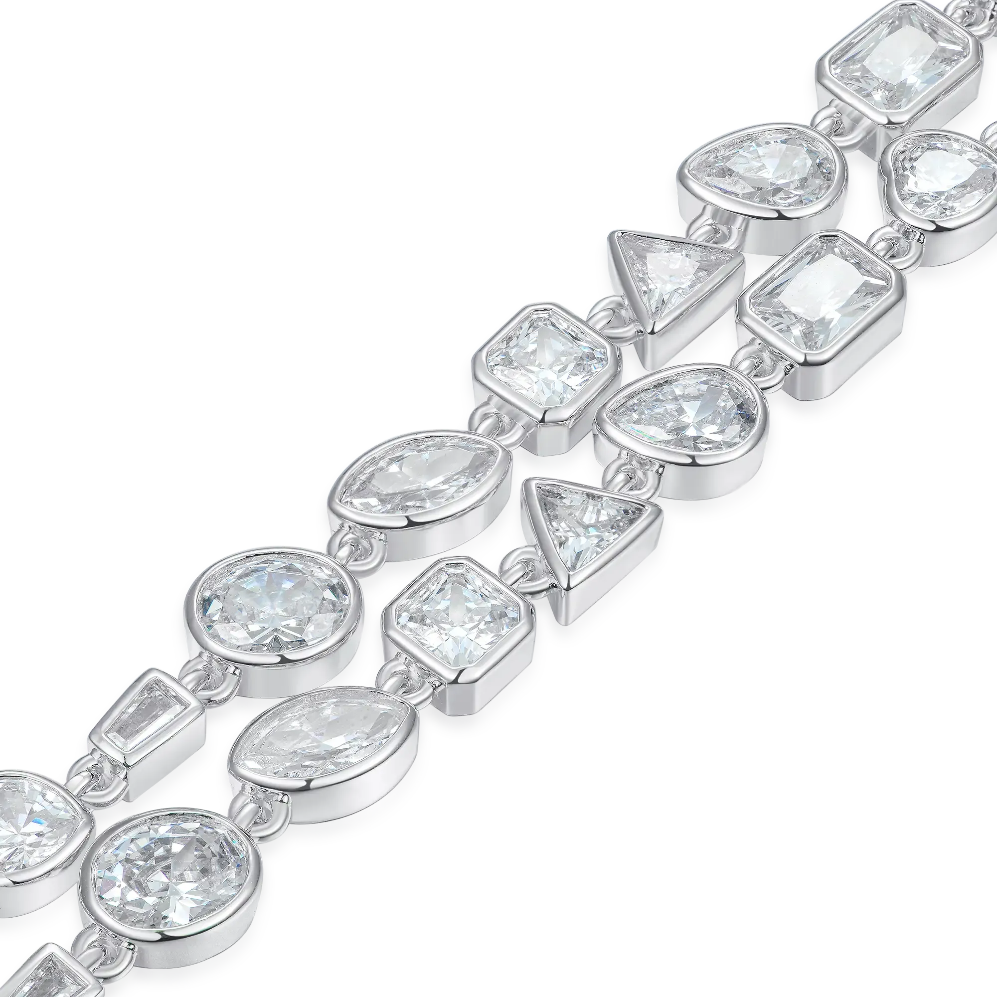 Women's Mixed Shape Gemstone Bezel Chain - 6mm