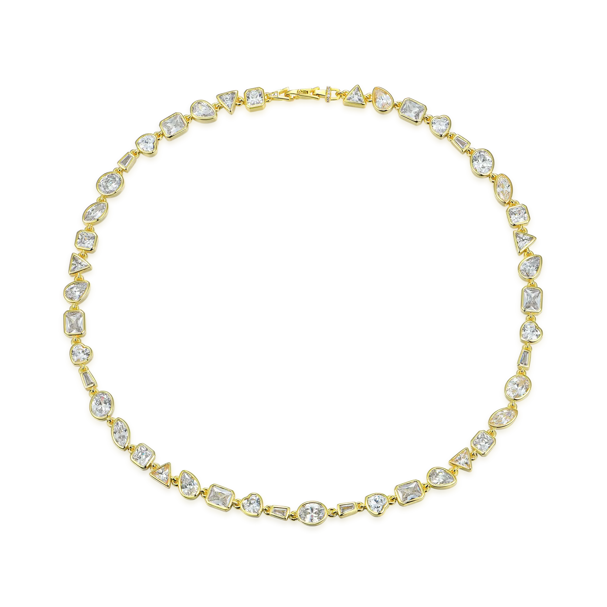 Women's Mixed Shape Gemstone Bezel Chain - 6mm