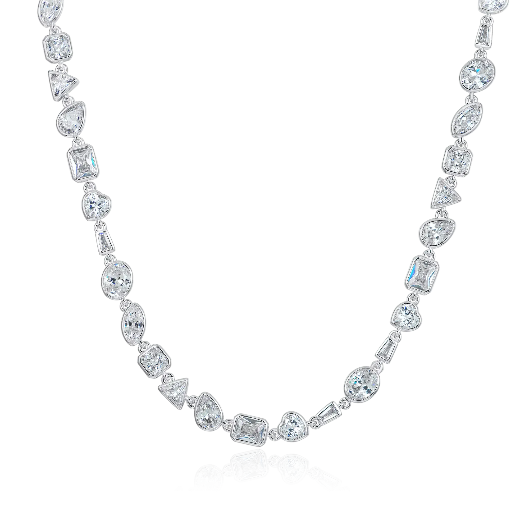 Women's Mixed Shape Gemstone Bezel Chain - 6mm