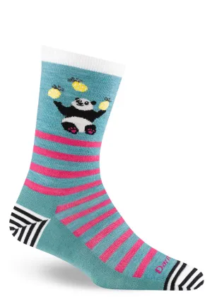 Women's Panda Stripe Wool Socks