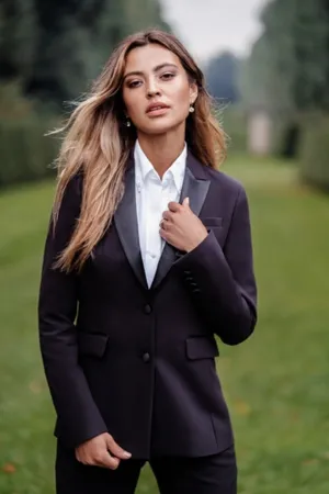 Women's Peak Lapel Long Coat