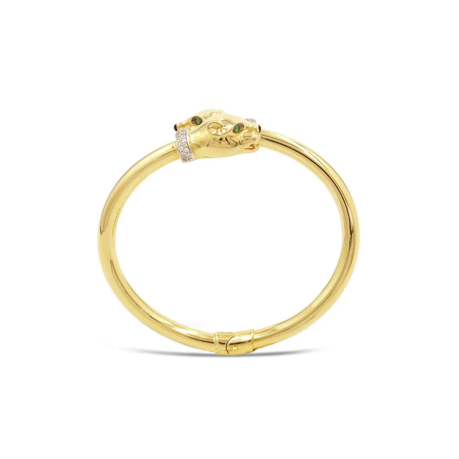 Women's Polished Panther Cuff Bracelet in 14k Gold