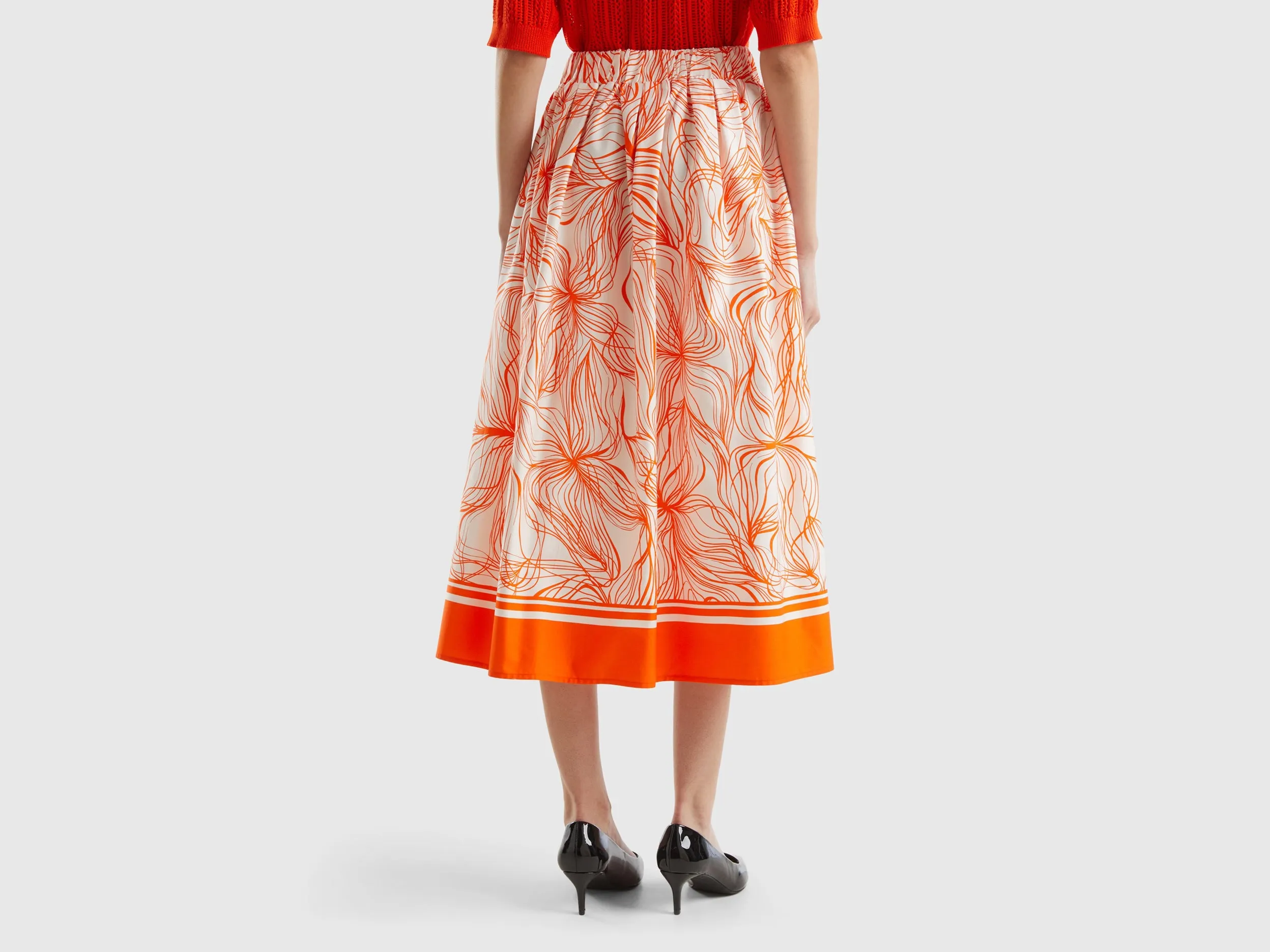 WoMen's Printed Midi Skirt