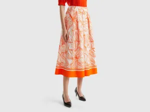 WoMen's Printed Midi Skirt