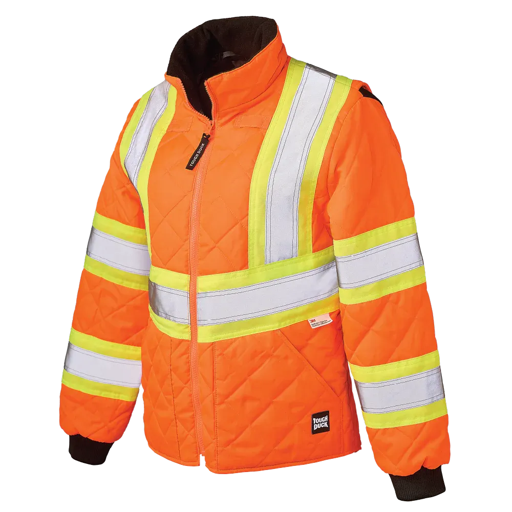 Women's Quilted Safety Freezer Jacket by Tough Duck - Style SJ47