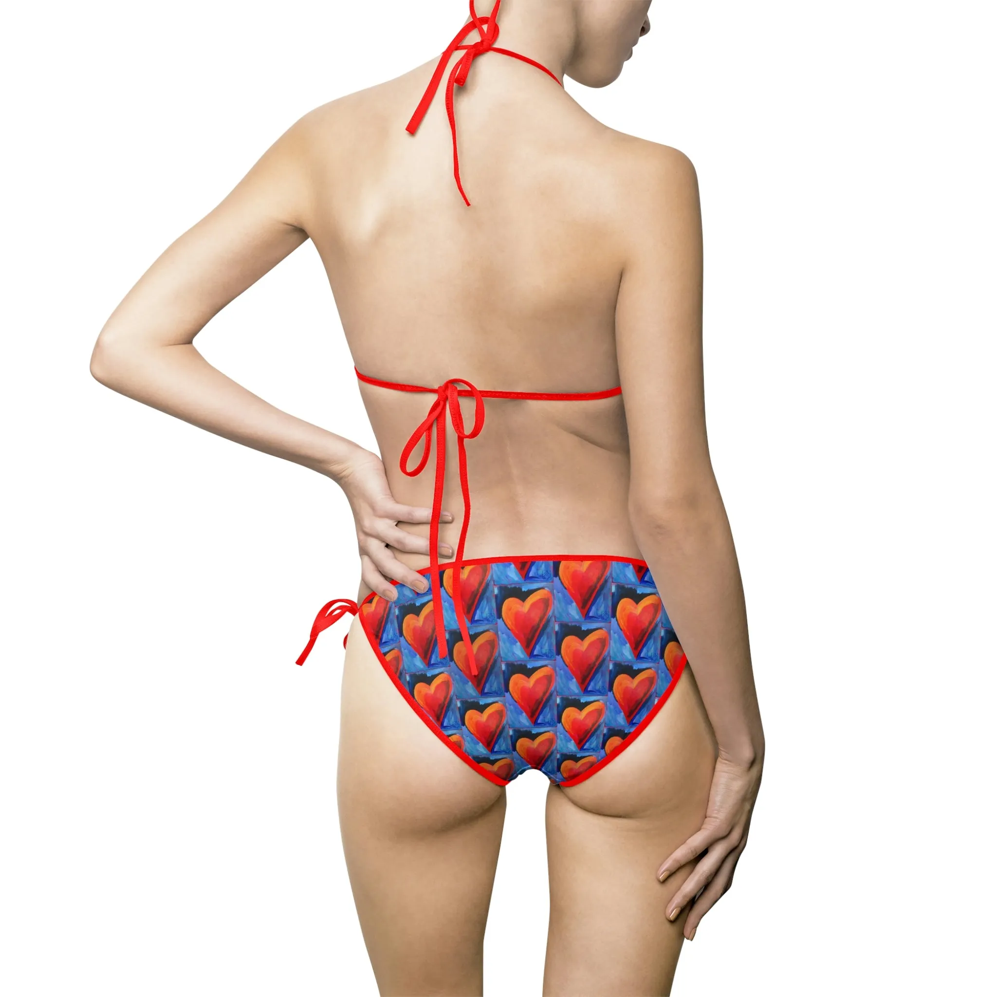 Women's Red Heart Bikini Swimsuit