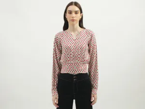 Women's Regular Fit V-Neck Floral Tops
