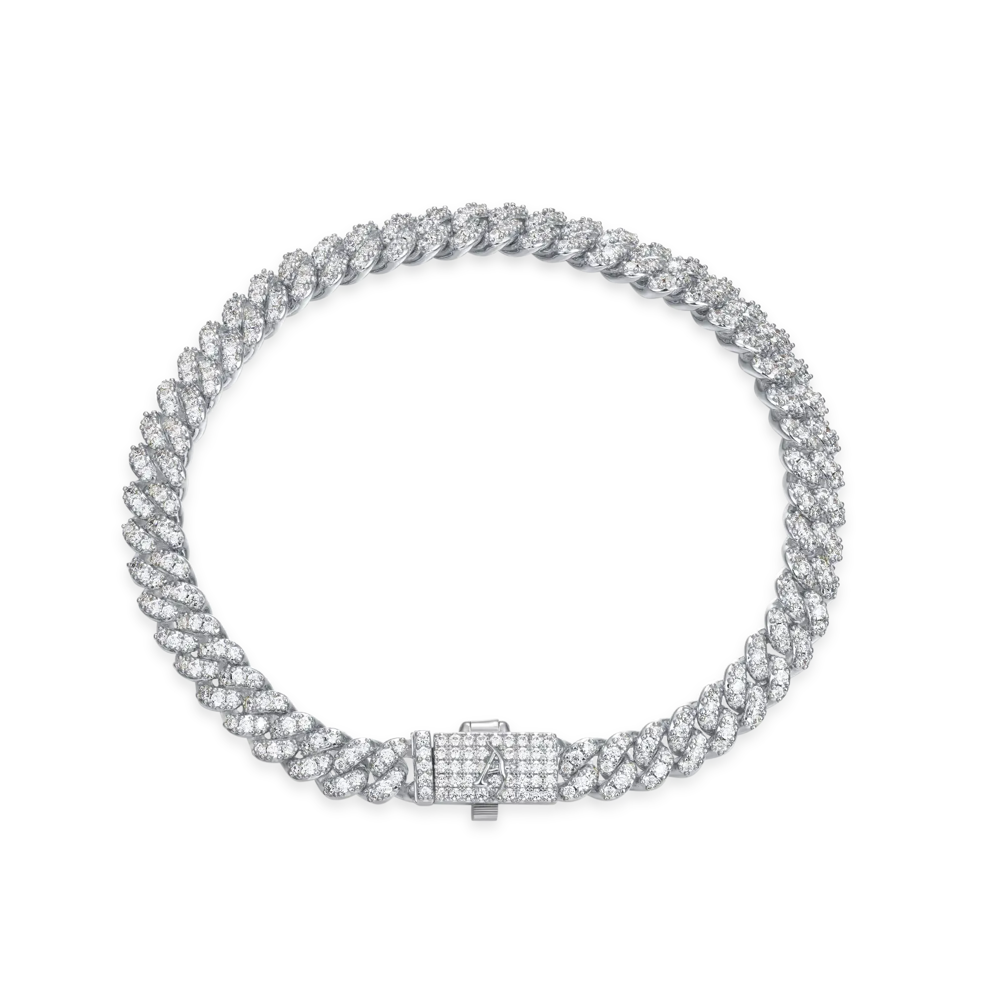 Women's Round Cut Cuban Link Bracelet - 6mm