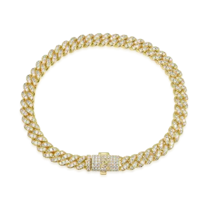 Women's Round Cut Cuban Link Bracelet - 6mm