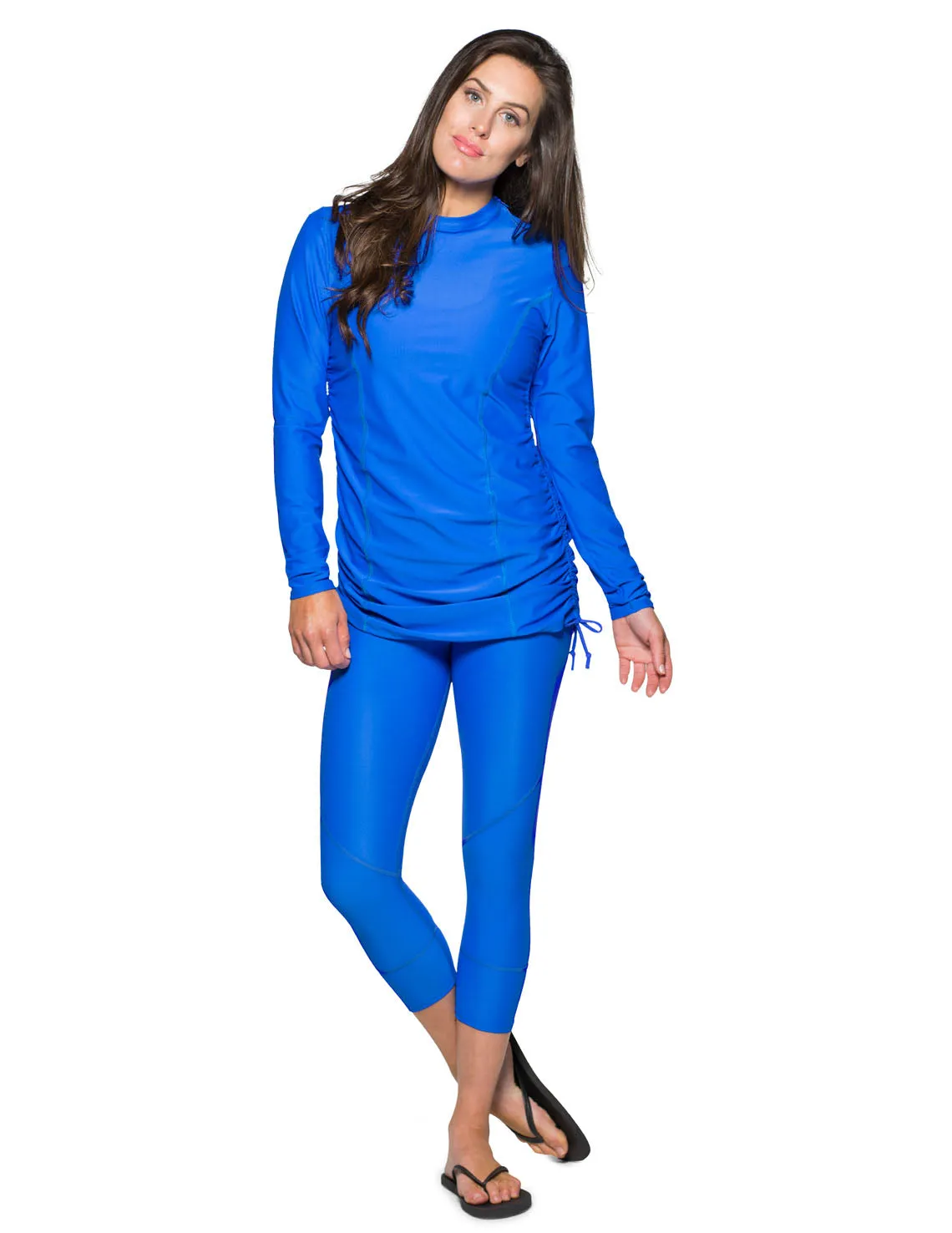Women's Ruched Swim Top (Regular & Plus Size) - Royal