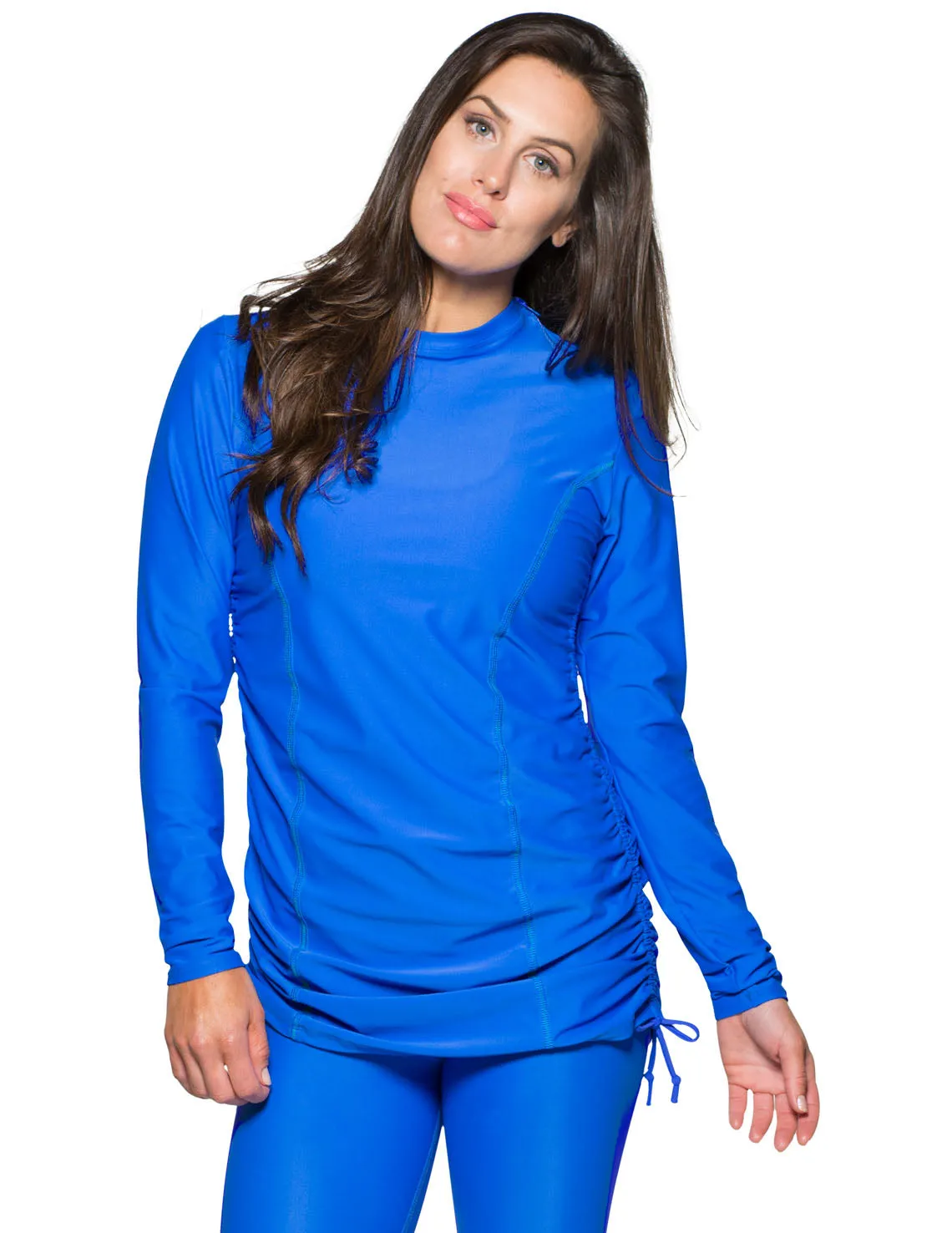 Women's Ruched Swim Top (Regular & Plus Size) - Royal