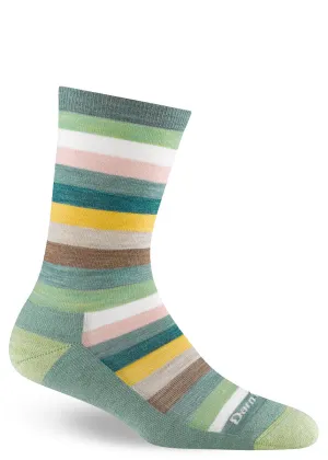 Women's Seafoam Mystic Stripe Light Cushion Wool Socks