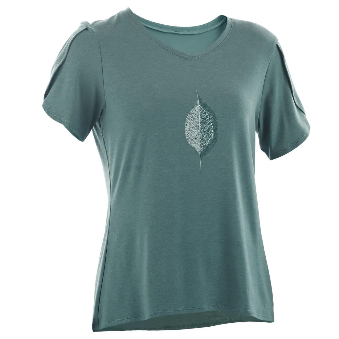 Women's Short-Sleeved Straight-Cut V-Neck Cotton Fitness T-Shirt 515