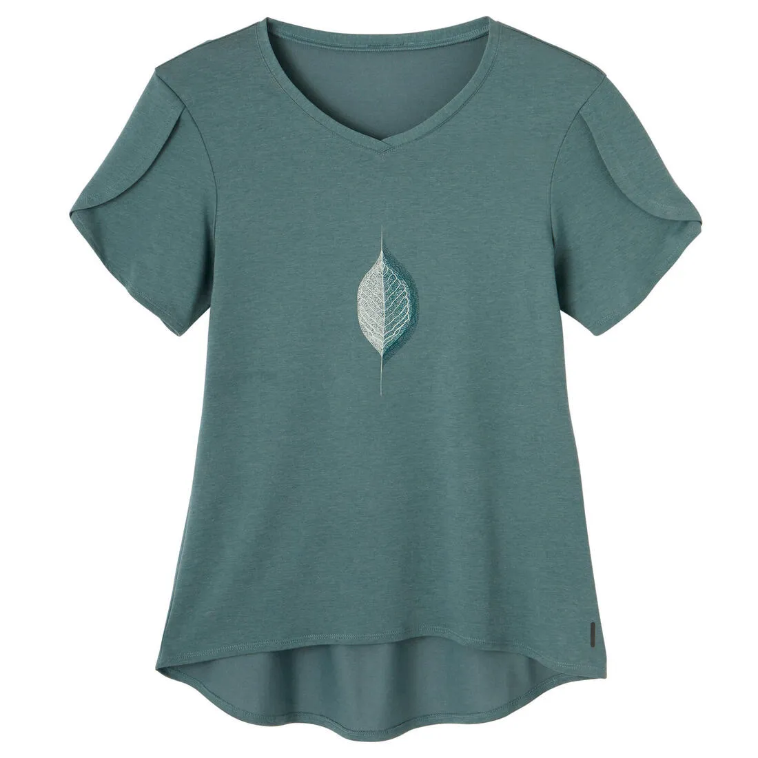 Women's Short-Sleeved Straight-Cut V-Neck Cotton Fitness T-Shirt 515