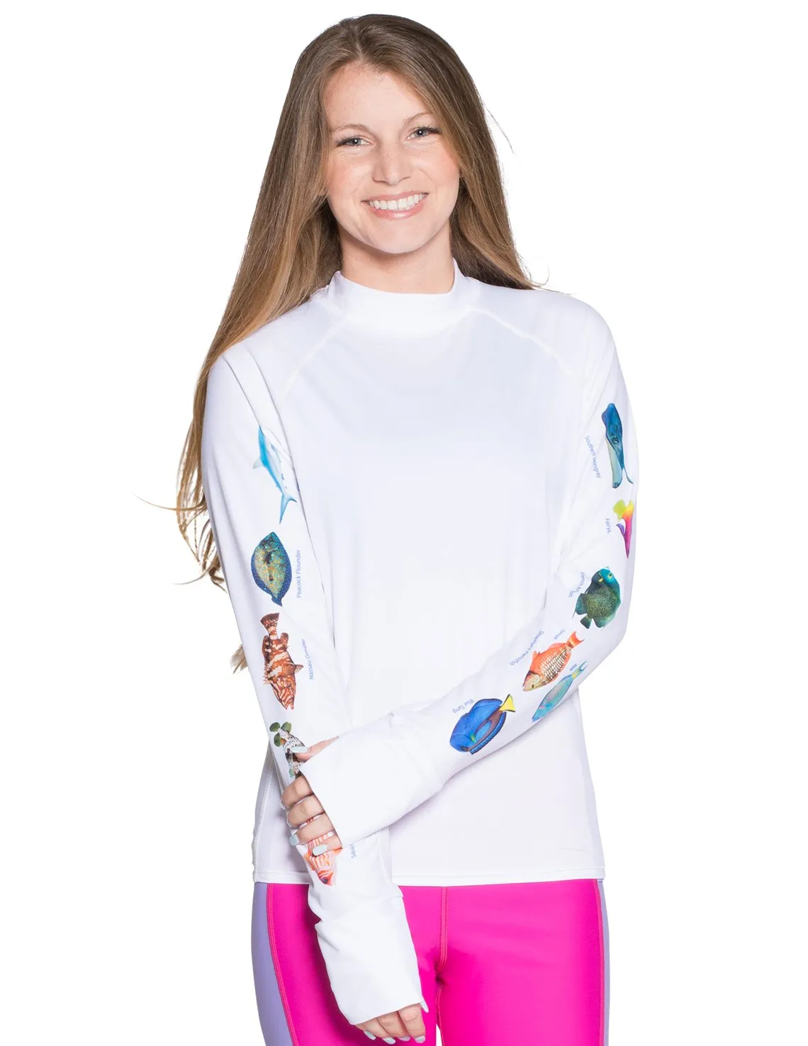 Women's Snorkel Caribbean Fish ID Rash Guard - Black