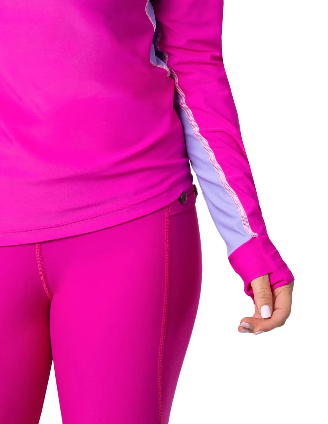 Women's Snorkel Hoodie Long Sleeve Rash Guard - Fuchsia / Lavender