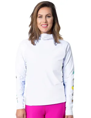Women's Snorkel Hoodie Rash Guard - Hawaii Fish ID - White