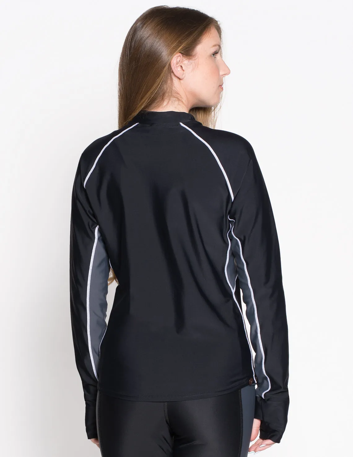 Women's Snorkel Long Sleeve Rash Guard - Black/Gray