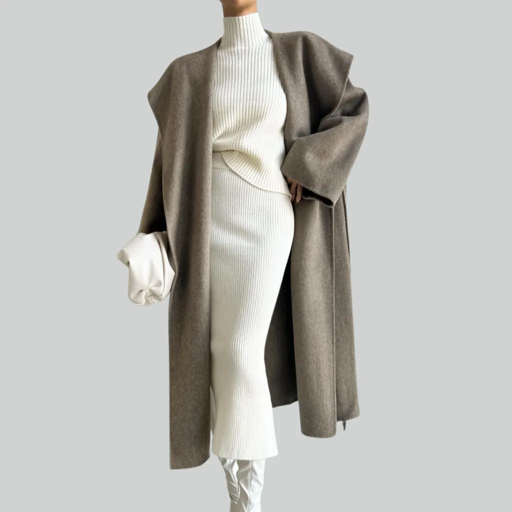Women's Solid Color Turtleneck Knit Suit