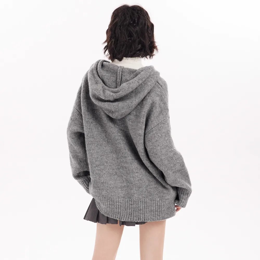 Women's Solid Star Hooded Sweater