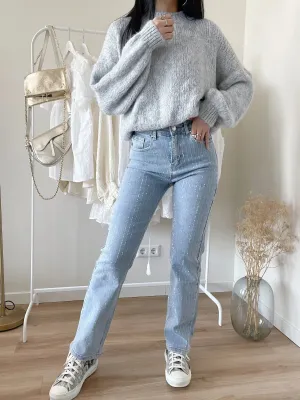 Women's Sparkling Sequin Denim Trousers