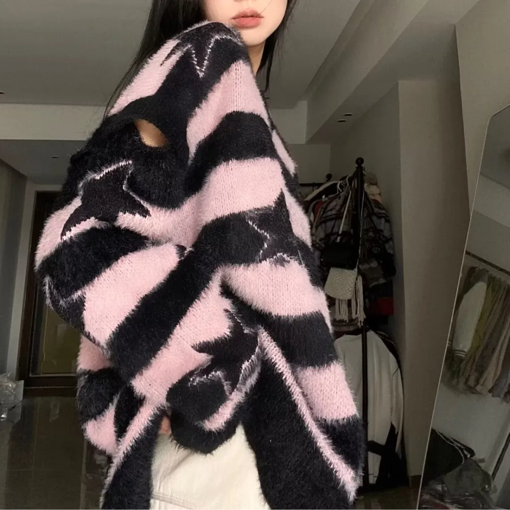 Women's Striped Star Patch Sweater