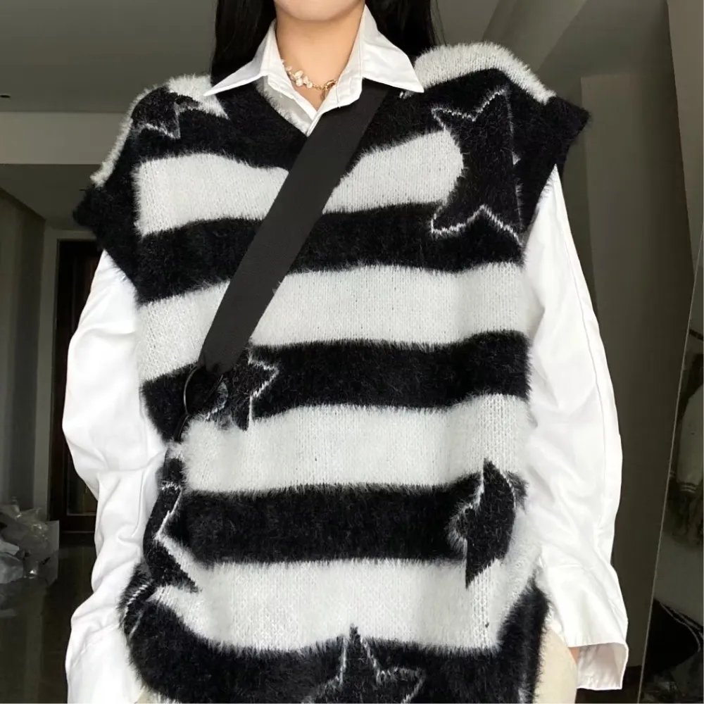 Women's Striped Star Patch Sweater