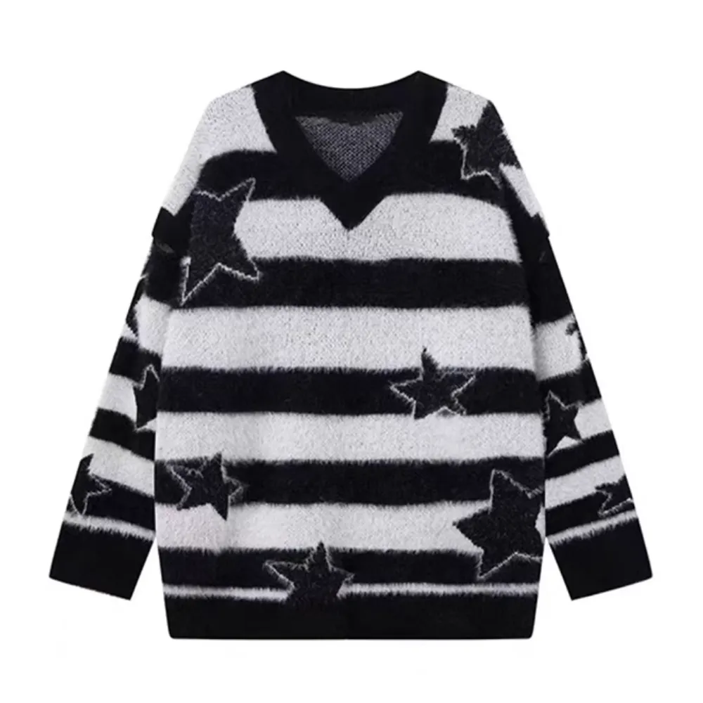 Women's Striped Star Patch Sweater