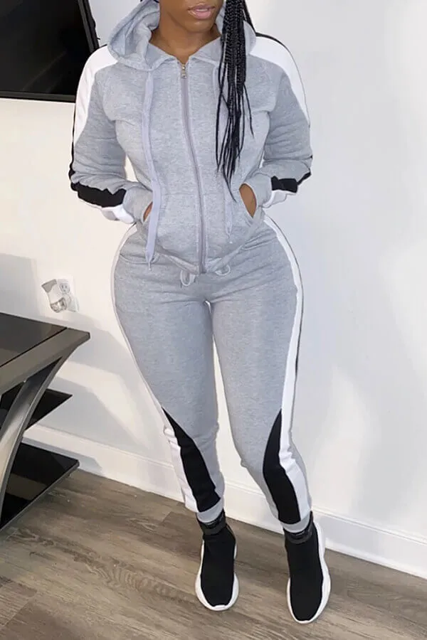Women's Stylish Hooded Striped Jogging suit