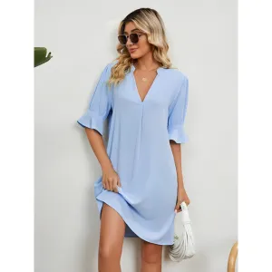 Women's Summer V Neck A Line Dress | Midi