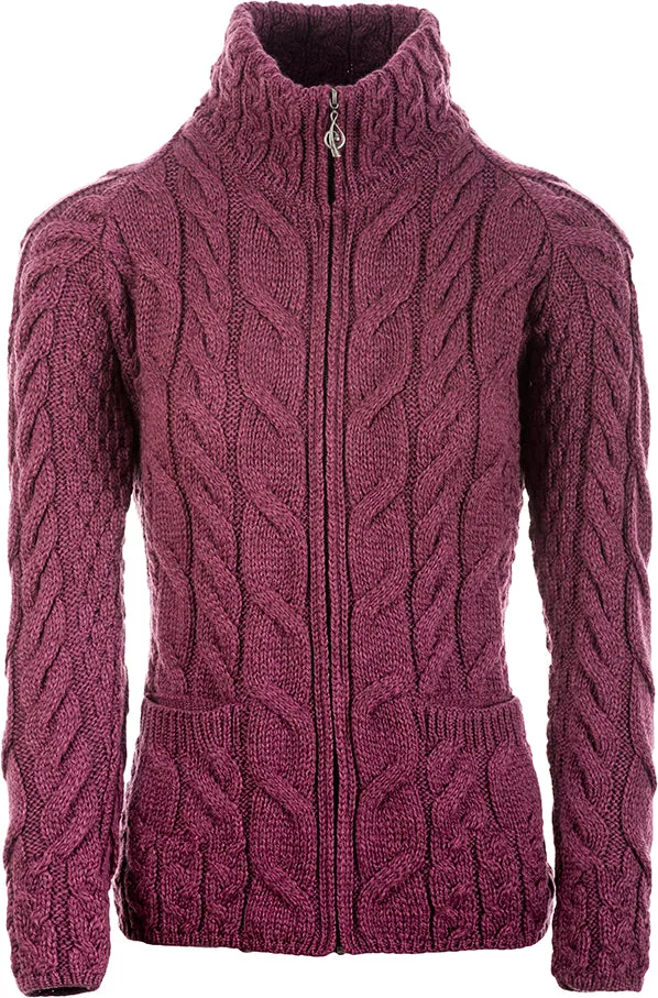 Women's Supersoft Merino Wool Zip Up Cardigan by Aran Mills - 2 Colours