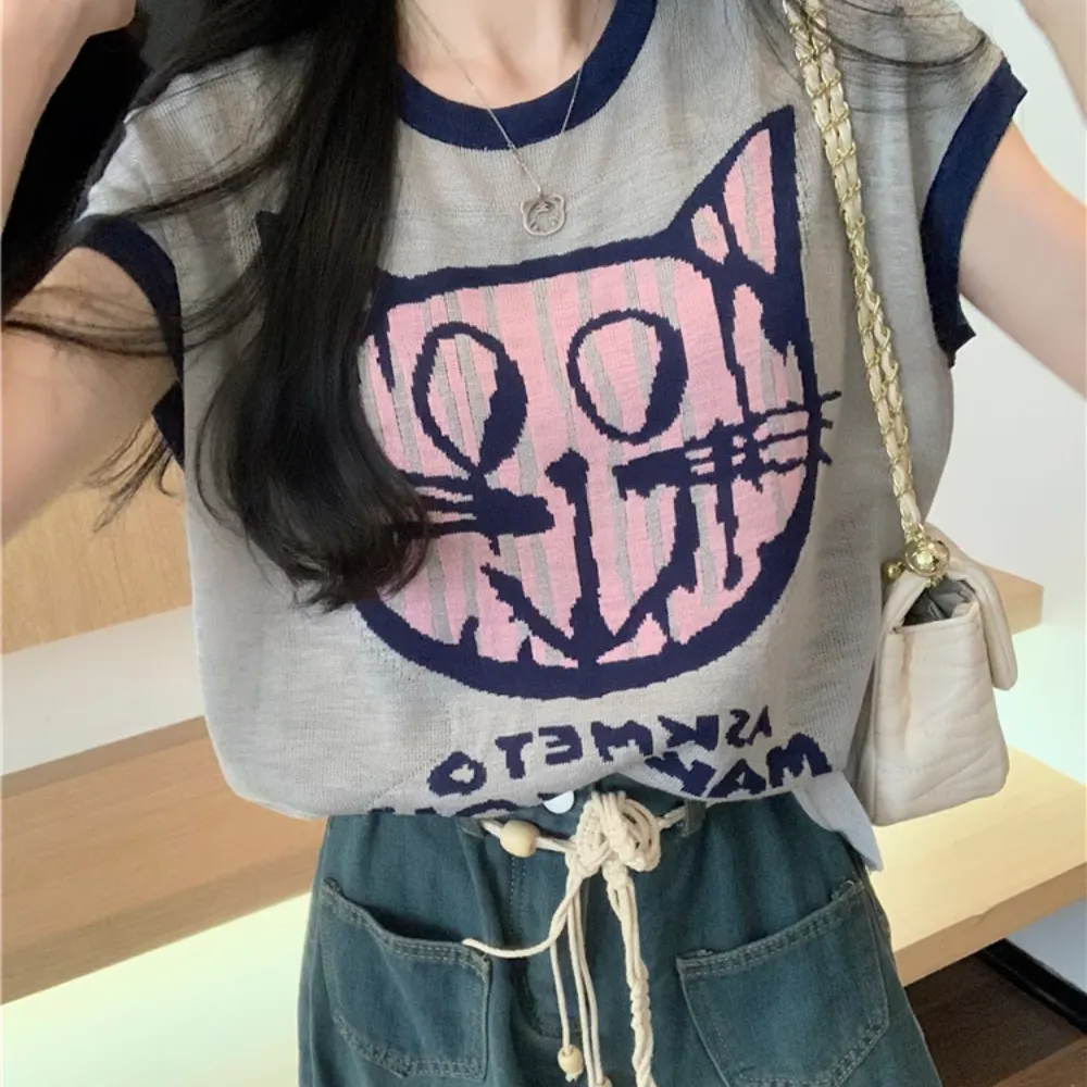 Women's Sweet Cartoon Cat T-shirt