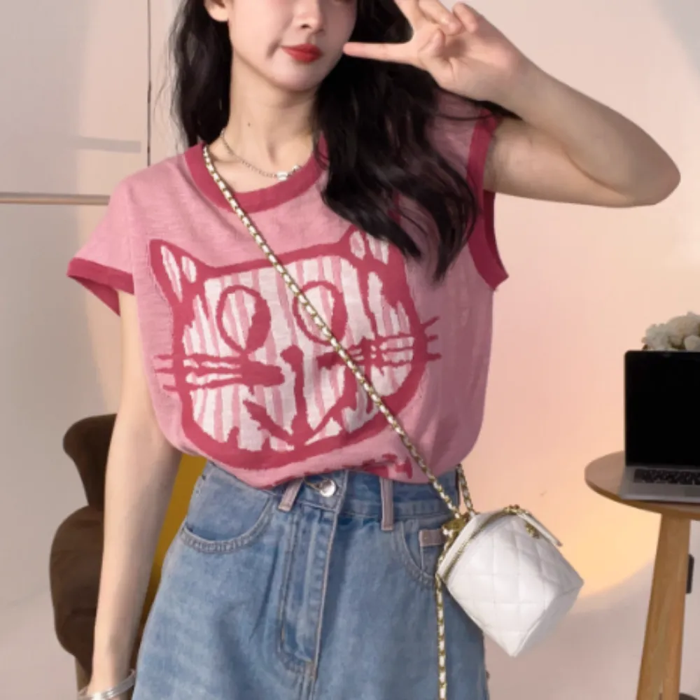 Women's Sweet Cartoon Cat T-shirt