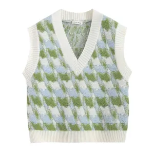 Women's Sweet Contrast Knit Vest