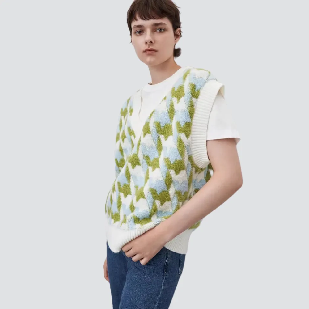 Women's Sweet Contrast Knit Vest