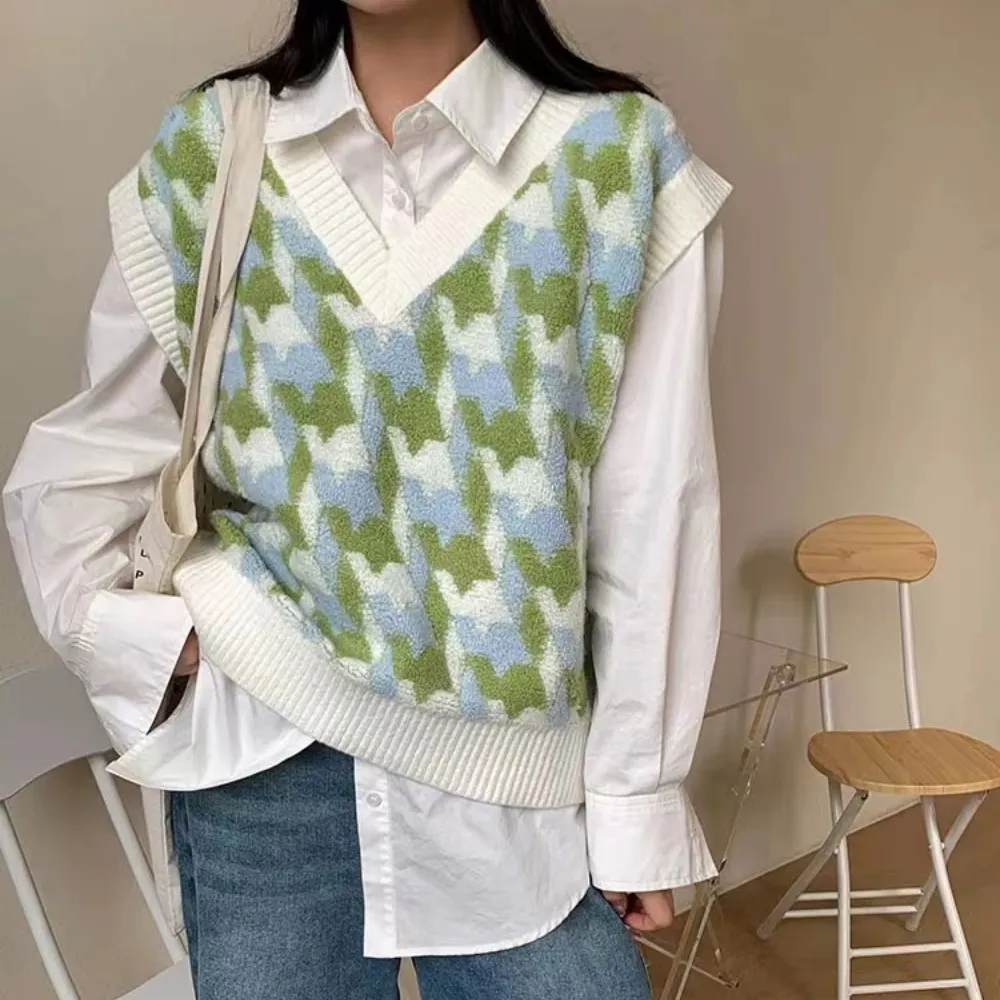 Women's Sweet Contrast Knit Vest