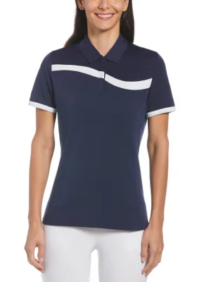 Womens Swing Tech™ Asymmetrical Color Block Golf Polo