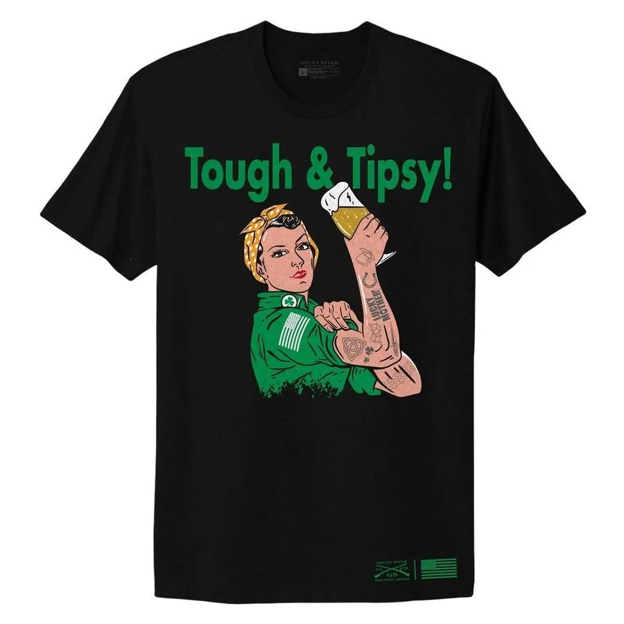 Women's Tough & Tipsy Boyfriend Fit T-Shirt - Black